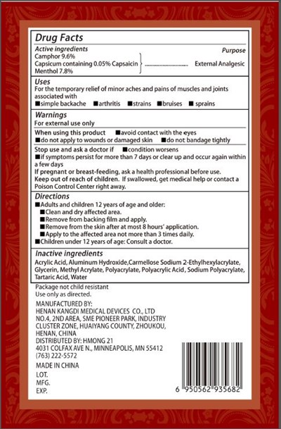 image description - HenanKangdi Analgesic Label Back22